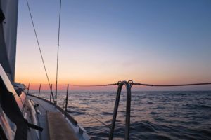Sonnenuntergang von Yacht Sonnenuntergang an Bord in Kroatien